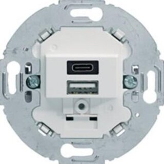BERKER 260419 USB A+C Lade-Std., 2fach, 3.0A, rund, pw