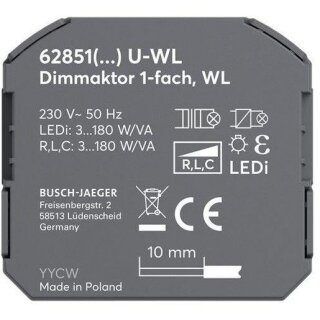 62851 U-WL Dimmaktor 1-fach, UP Wireless
