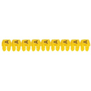 Legrand 38300 CAB 3 Kabelkennzeichnungssystem Buchstabe A , schwarz auf gelb Leiterquerschnitt 0,5 - 1,5 mm² Gemäß EN 60 062