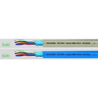 Kabel 20141 RD-Y(St)Y grau 4x2x0.5 qmm Schnittware