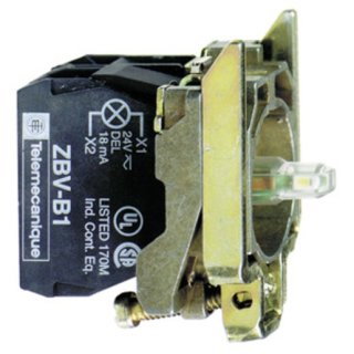 Schneider Electric ZB4BW0B13 Hilfsschalterblock, Ø 22, weiß Integral LED 2S