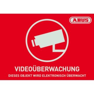 ABUS AU1420 Warnaufkleber Videoüberwachung mit ABUS Logo 148 x 105 mm