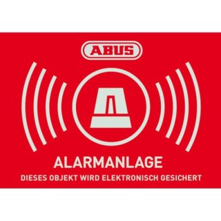 ABUS AU1422 Warnaufkleber Alarm mit ABUS Logo 148 x 105 mm (1 Stück)
