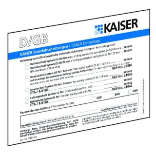 Kaiser 9473-92 Brandschutz Schott-Kennzeichnungsschild, Sprachen D/GB/FR/NL