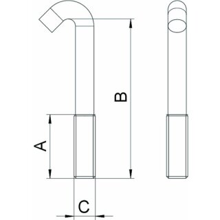 OBO HS M8x60 A4 Hakenschraube M8x60, A4, 2B