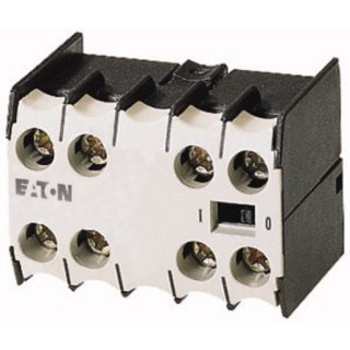 Eaton Electric 02DILEM Hilfsschalterbaustein, 2-polig, 2 Ö, Frontbefestigung, Schraubklemmen, DILE(E)M