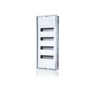 HUPV 12B TM UP-Verteiler, 1-reihig, 12+2 Module, mit Rahmen und Tür aus Metall, grau / weiß
