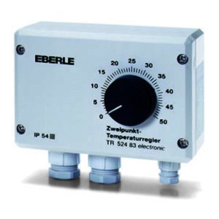 Eberle & Co. TR 52483 Feuchtraumtemperaturregler AP-Montage, 0...50C, AC 230V 50 Hz, 1Wechsler, 10 A, IP 54