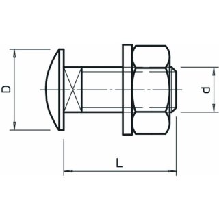 OBO FRS 10x20 A4 Flachrundschraube mit Scheibe und Mutter...
