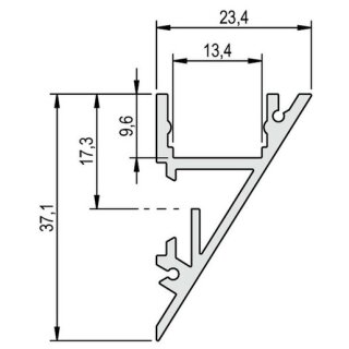 Barthelme 62398402 Profil Aluminium WALLLIGHT 2.0 2m