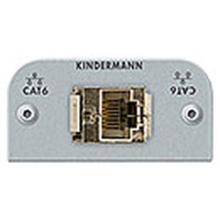 Kindermann 7441000526 Anschlussblende mit Doppelkupplung (1:1), Cat-6 (RJ45), Halbblende, Aluminium eloxiert