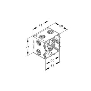Kleinhuis KED65/0 Geräteeinbaudose, 71x71x56 mm,...