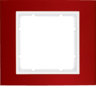 Berker 10113022 Rahmen 1fach B.3 Alu, rot/polarweiß