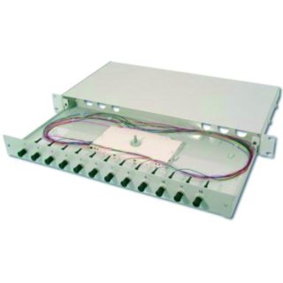 HDN-96311/9 Spleißbox- ausziehbar 24 ST SM-Kupplungen OS2 Keramik inkl. Pigtails, vorkonfektioniert