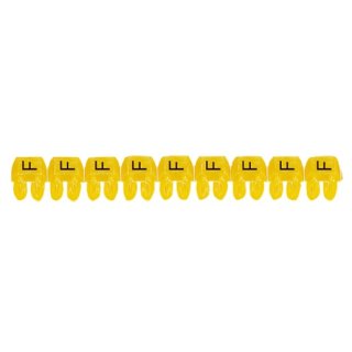 Legrand 38365 CAB 3 Kabelkennzeichnungssystem Buchstabe F , Schwarz auf Gelb, Leiterquerschnitt 4 - 6 mm², Gemäß EN 60 062
