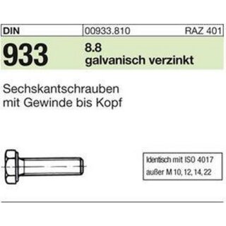 REYHER 00933.810.0080.050 D933/SKS/8.8 M 8 x 50 gal Zn