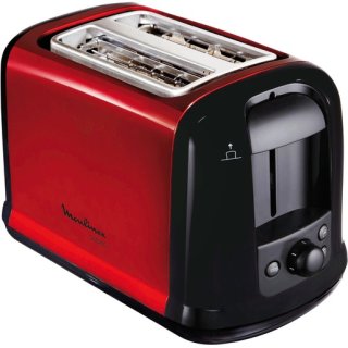 Moulinex LT261D Toaster Subito, Metallic-Rot/Schwarz