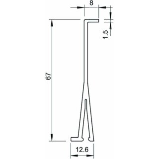 OBO 2371 80 Trennwand 80x2000mm, PVC, lichtgrau, RAL 7035