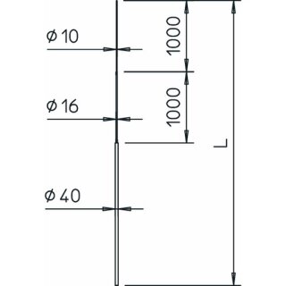 OBO 101 3B-5000 Fangstange für Dreibeinstativ...