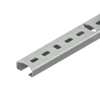Niedax 2913/2 SLA Reihenschiene, C-Profil, Schlitzweite 11 mm, 25x10x2000 mm, gelocht, Stahl, bandverzinkt DIN EN 10346