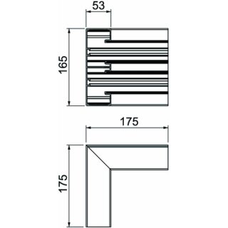 OBO GA-IS53165EL Inneneck Alu starre Form 175x175x165,...