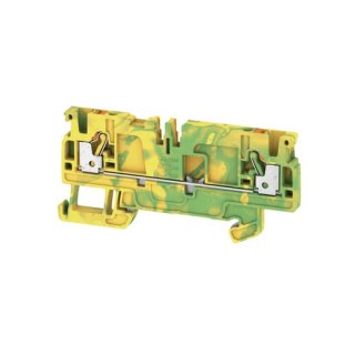 Weidmüller A2C 2.5 PE /DT/FS Schutzleiter-Reihenklemme, PUSH IN, 2.5 mm², 800 V, Anzahl Anschlüsse: 2, Anzahl der Etagen: 1, grün / gelb