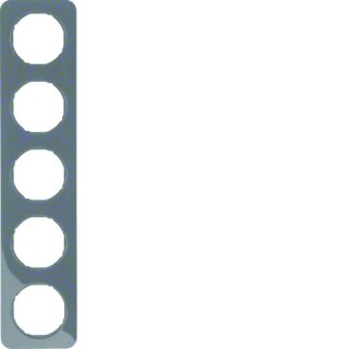 BERKER  10152145 Rahmen 5fach R.1 schwarz glänzend