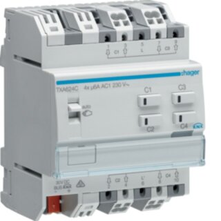 Hager TXA624C Rolll.-/Jalousieaktor 4f KNX easy, 230V