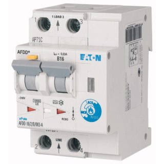 Eaton Electric AFDD-20/2/B/003-A Brandschutzschalter, 2p, B, 20 A, 30 mA, Typ A