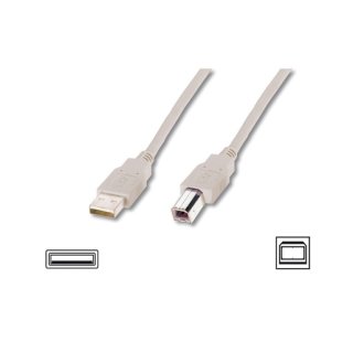 Assmann AK-300105-010-E USB 2.0 Anschlusskabel, Typ A - B St/St, 1.0m, USB 2.0 konform, UL, be
