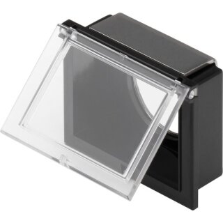 EAO 61-9922.0 Schutzklappe flachen Einbau schwarz/klar 24x30