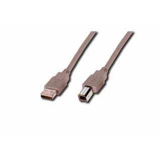 Assmann AK-300102-018-E USB Anschlusskabel, Typ A - B St/St, 1.8m, USB 2.0 geeignet be