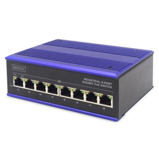 ASSMANN DN-651121 Industrie 8-Port Gigabit PoE Switch DIN...