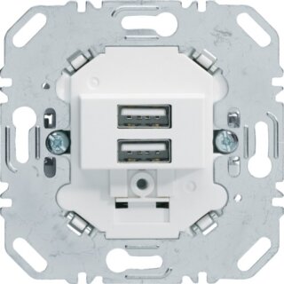 BERKER  260209 USB Lade-Std., 2fach, 3.0A, eckig, pw