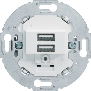 BERKER  260219 USB Lade-Std., 2fach, 3.0A, rund, pw