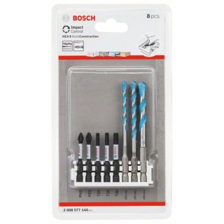 Bosch Professional 2608577144 Impact Control Schrauberbitpack, 8-teilig, gemischt mit Mehrzweckbohrer