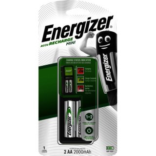 Energizer Charger+2xHR6 2000mAh Ladegerät Mini Charger +2AA 2000 mAh 1 Stück