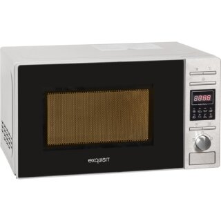GGV MW 820 DI Mikrowelle 700 Watt, Drehteller 24,5cm Ø,  Garraum lackiert, Gehäuse Silber, Blende Inox,