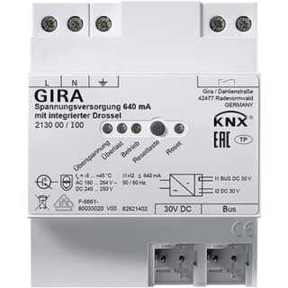 GIRA 213000 Spannungsversorgung 640 mA Drossel KNX REG