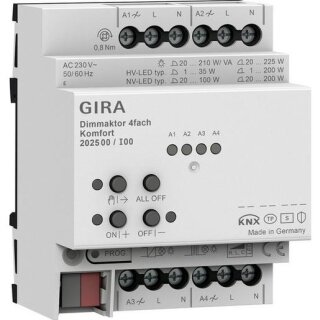 GIRA 202500 Dimmaktor 4f REG Kmf KNX Secure