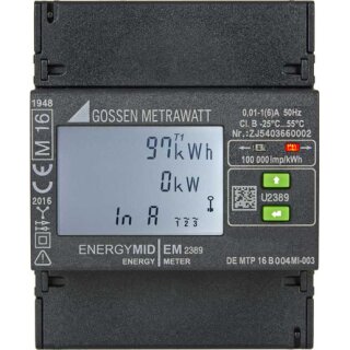 GMC-I Messtechnik GmbH EM2389, MID, kWh, 4-L, 1(6)A RTU...