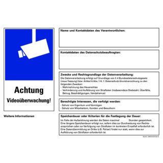 GROTHE AKL Video DSGVO Aufkleber Videoüberwachung