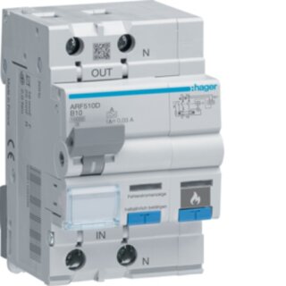 Hager ARF510D AFDD mit FI-LS 1P+N 10kA B-10A 30mA A 3M