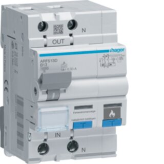 Hager ARF513D AFDD mit FI-LS 1P+N 10kA B-13A 30mA A 3M