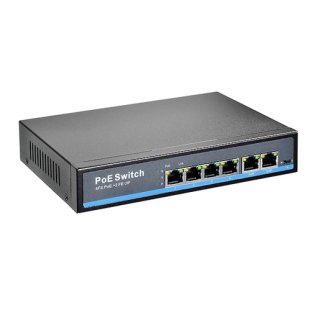 Indexa NWS44 PoE Netzwerk-Switch 6 (4+2) Ports, 100 Mbit...