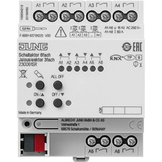 JUNG 23006 1S R KNX Schaltaktor 6fach, KNX Jalousieaktor...