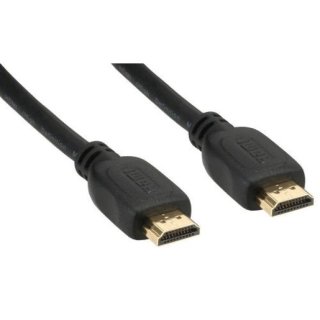 Kindermann 5809002010 HDMI Highspeed mit Ethernet, Stecker/Stecker, Typ A, 19-Pin, schwarz mit vergoldeten Kontakten und 3-fach Schirmung für beste Bildqualität, Unterstüzt