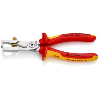 Knipex 13 66 180 VDE Kabelschere mit Abisolierfunktion...