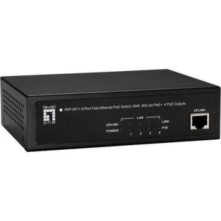 LevelOne FEP-0511W90 5-Port Fast Ethernet PoE Switch,...