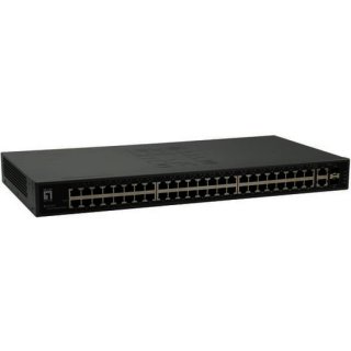 LevelOne 52475203 50-Port Fast Ethernet Switch, 2 x SFP/RJ45 Combo Gigabit